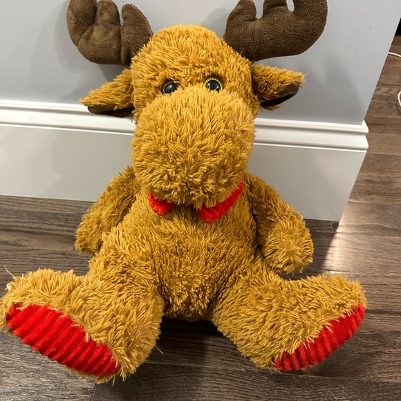 Kellytoy Moose Stuffed Animal Tan/Brown Holiday Plush - Picture 2 of 7